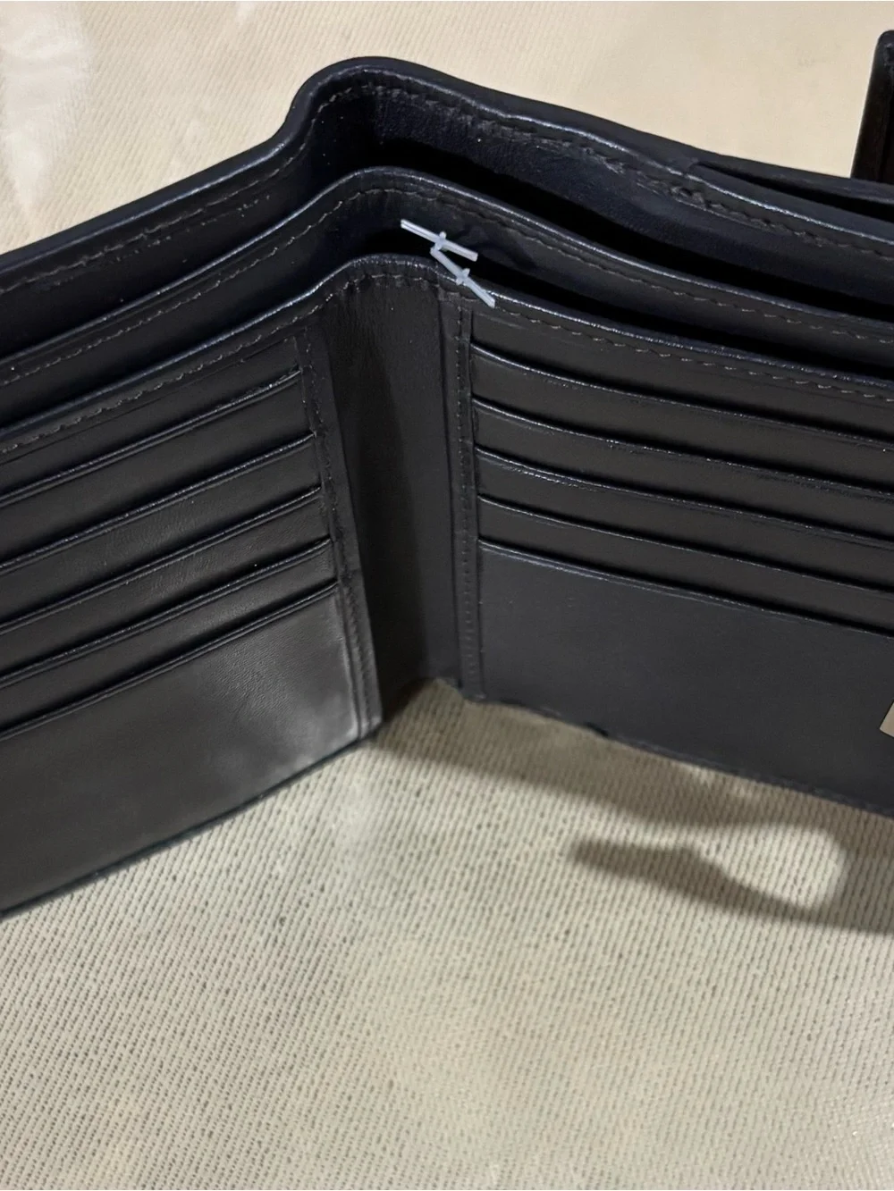 Gucci Beige Brown Monogram Wallet with Black Leather Snap
